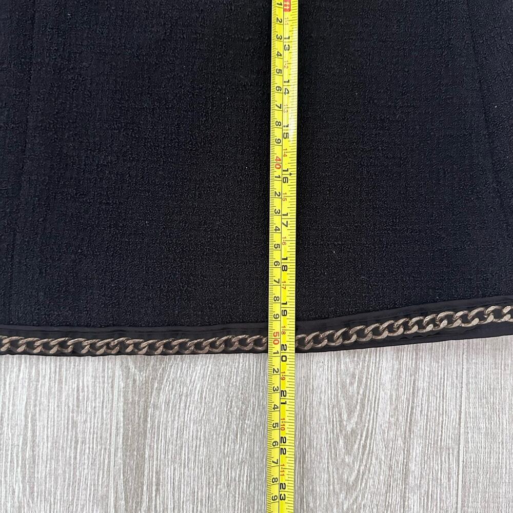 Kate Spade Classy Feminine Skirt The Rules Black Chain A Line Skirt Tweed Size 4 - Picture 9 of 14
